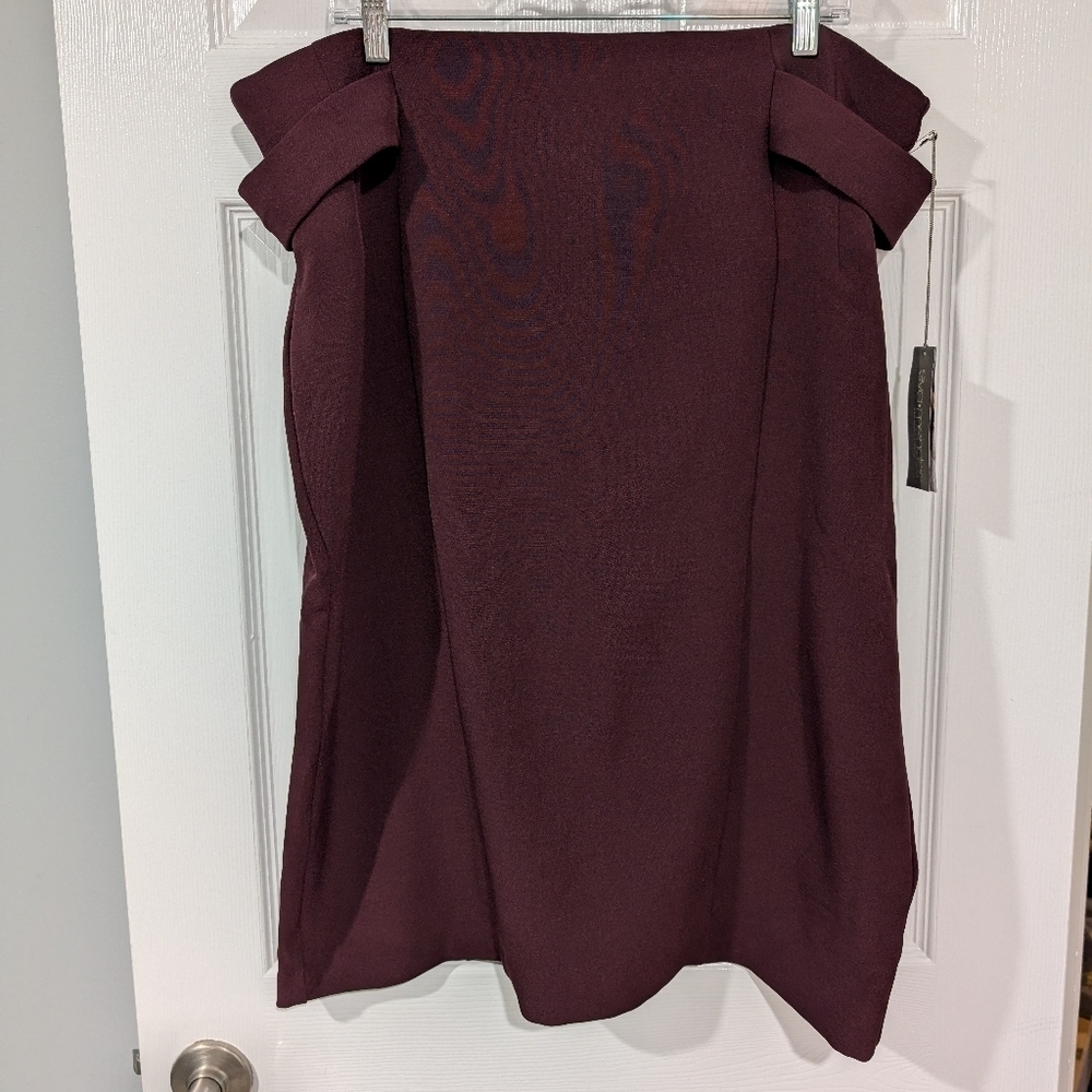 NWT Eva Mendes X New York & Company Deep Burgundy A-Line Skirt in Size 18+